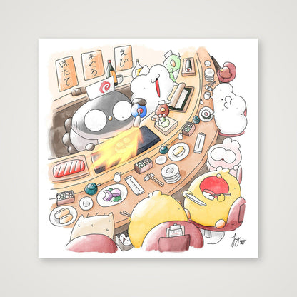 Nigiri no Pokube — 40×40cm, 16×16" Print only