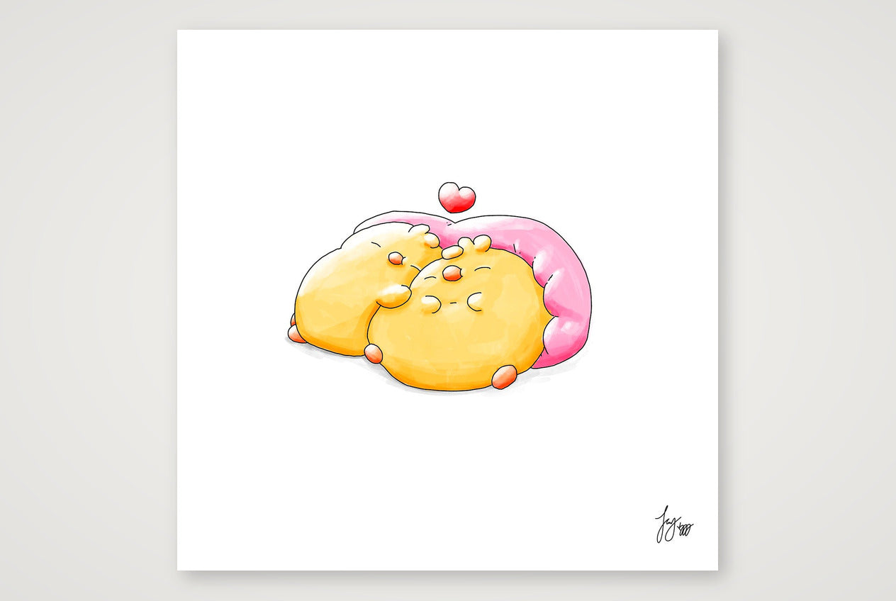 After Breakfast Nap — 40×40cm, 16×16" Print only