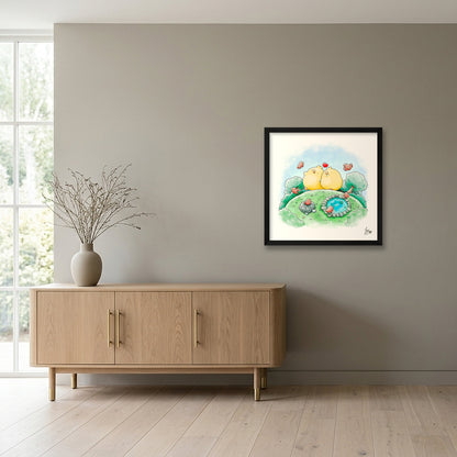 A Little Wander — 40×40cm, 16×16" Black Frame