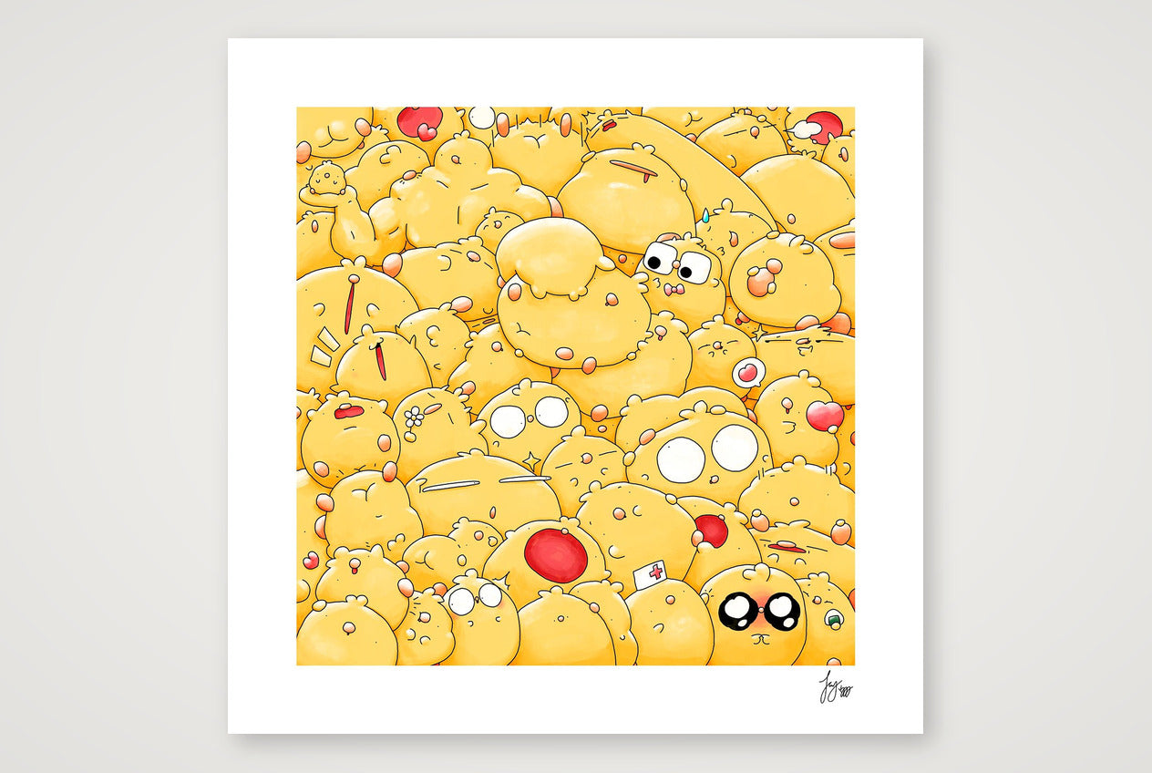 A Reasonable Number of Birbs — 40×40cm, 16×16" Print only
