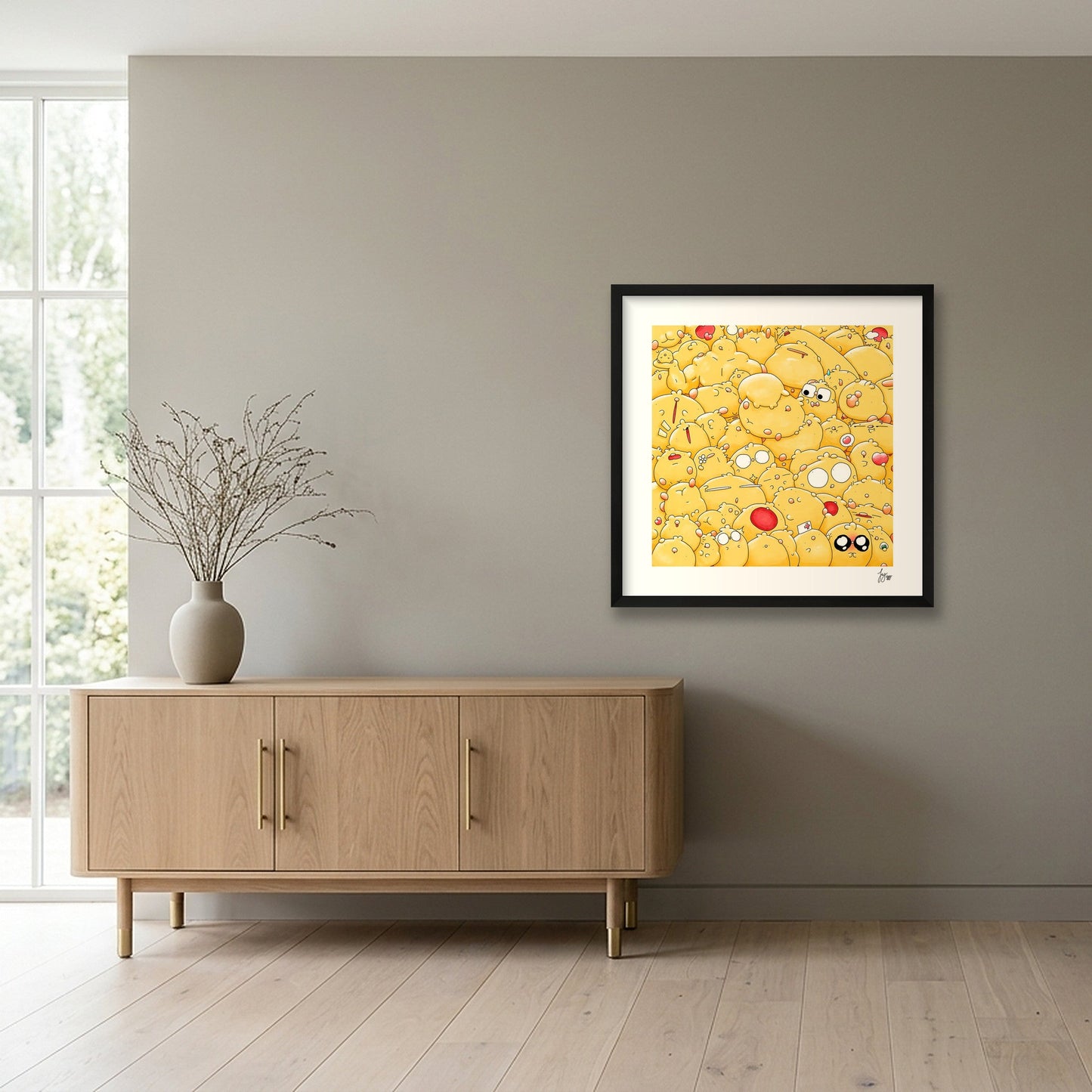 A Reasonable Number of Birbs — 50×50cm, 20×20" Black Frame