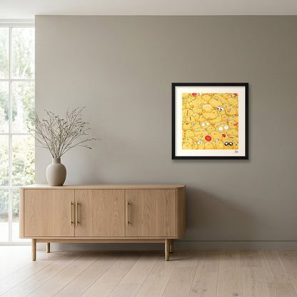 A Reasonable Number of Birbs — 40×40cm, 16×16" Black Frame