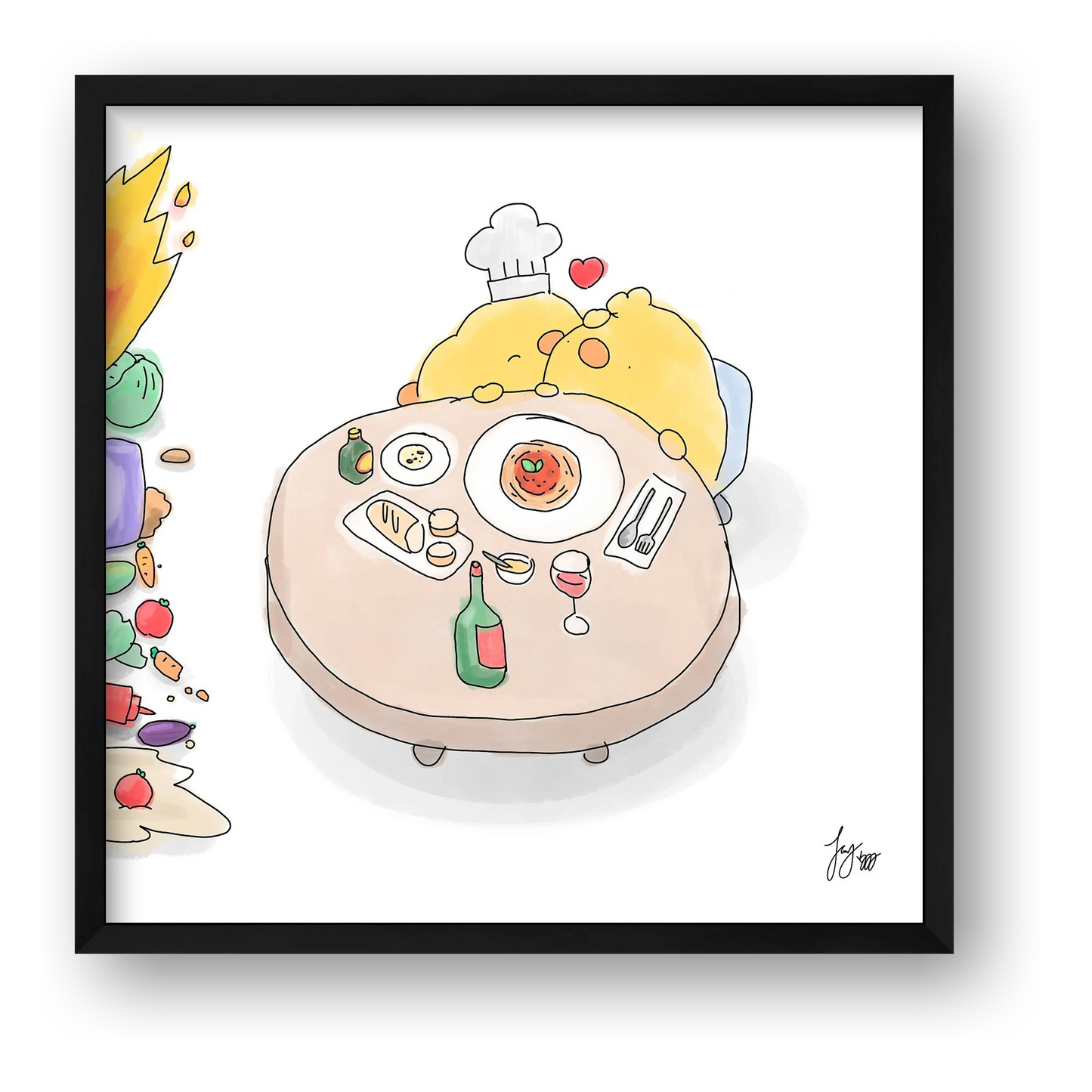 Kiss The Cook — framed