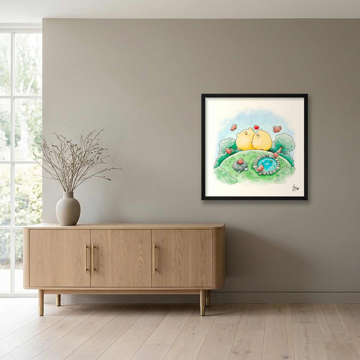 A Little Wander — 50×50cm, 20×20" Black Frame