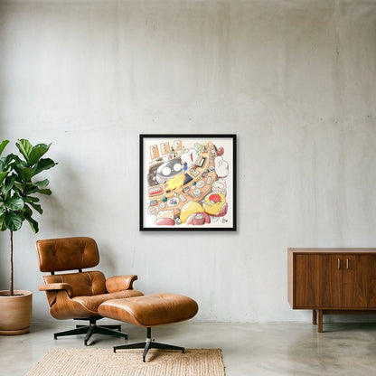 Nigiri no Pokube — 50×50cm, 20×20" Black Frame