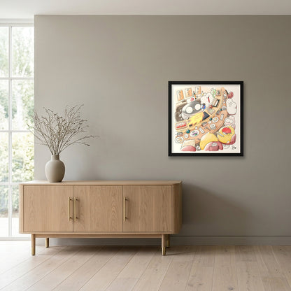 Nigiri no Pokube — 40×40cm, 16×16" Black Frame