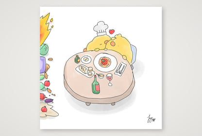 Kiss The Cook — 50×50cm, 20×20" Print only